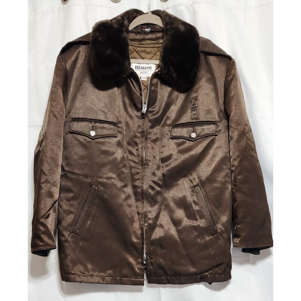 Vintage Blauer Brown Bomber Jacket ~ Police Law Enforcement ~‎ Men's 50R